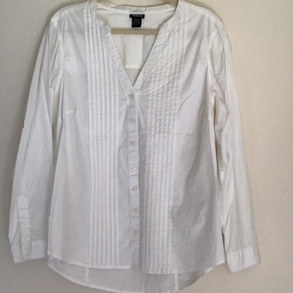 Torrid White Pleated Blouse